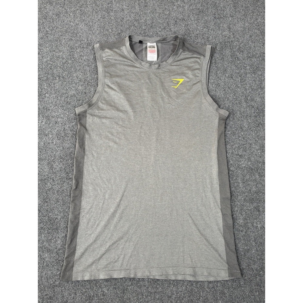 Gymshark Regulate Training Tank Men's Medium Gray Sleeveless Mesh Workout Shirt